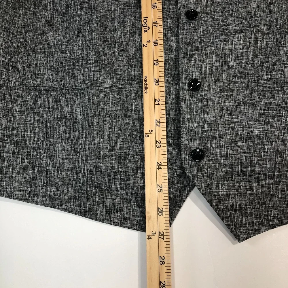 Coofandy Vest Mens Large Gray Buttoned Sleeveless Dress Waistcoat Classic Formal